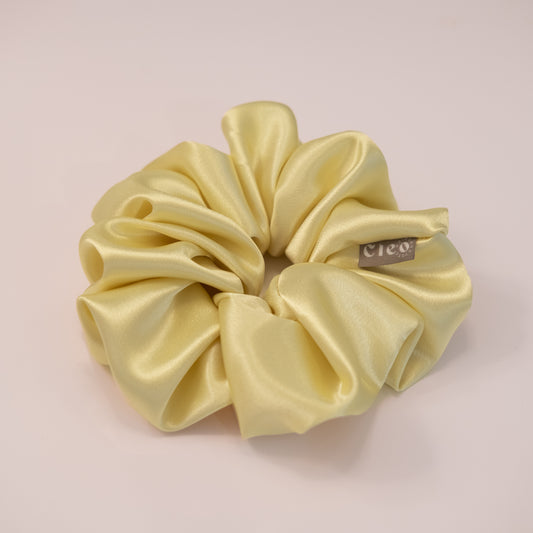 Chouchou en satin surdimensionné - baby yellow