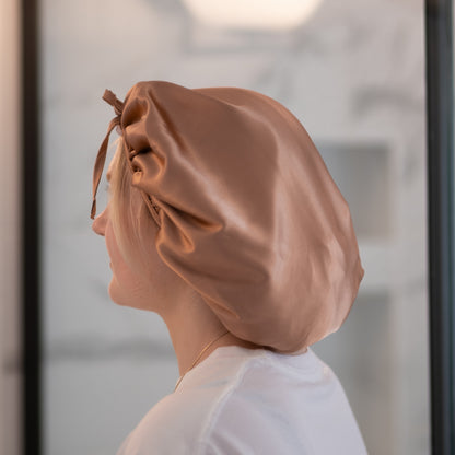 Bonnet de nuit en satin - Réversible